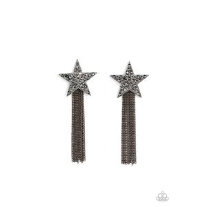 RockStar Earrings with Black Rhinestones